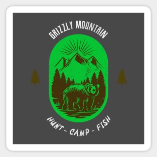 Grizzly Mountain Hunt Camp Fish - Green V2 Sticker